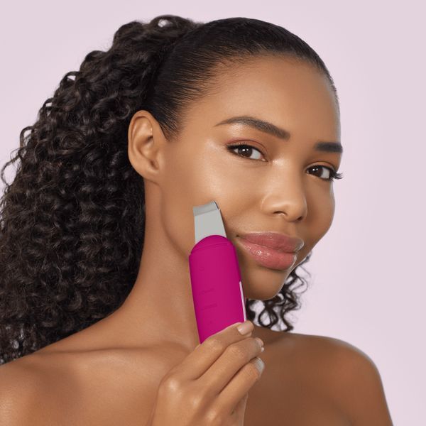 Микротоковый скраббер для кожи и устранение черных точек GESKE MicroCurrent Skin Scrubber&Blackhead Remover 9в1 magenta HB0142 фото