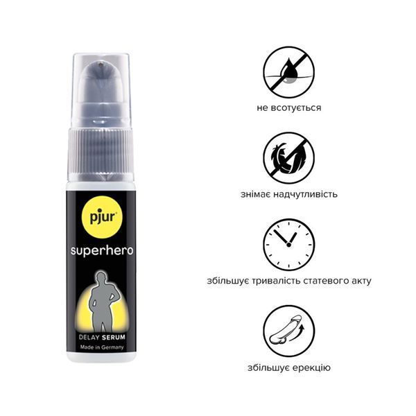 Пролонгирующий гель pjur Superhero Serum 20 мл, создает невидимую пленку снижающую чувствительность PJ12090 фото