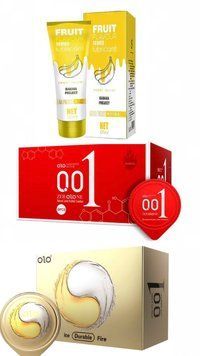 Набір OLO Ice Durable Fire 10 шт, Passionate Factor 10 шт та Лубрикант OLO зі смаком банана 120 мл SOS320 фото