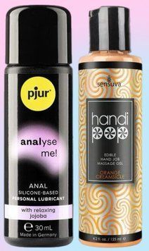 Набор лубрикантов pjur analyse me! Relaxing jojoba silicone 30 мл + Sensuva Handipop Orange Creamsicle (125) LB618 фото