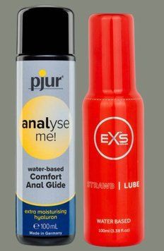 Набор лубрикантов pjur analyse me! Comfort water glide 100 мл + EXS Strawberry Lube Water Based 100 мл LB1011 фото