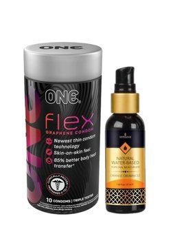 ONE Flex 10 шт + Смазка на водной основе Sensuva Natural Water-Based Orange Creamsicle (57 мл) SOS6396 фото