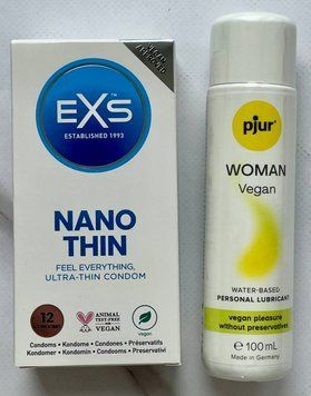 Набор EXS NANO Thin 12 шт. - Лубрикант pjur Woman Vegan, 100 мл SOS3267 фото