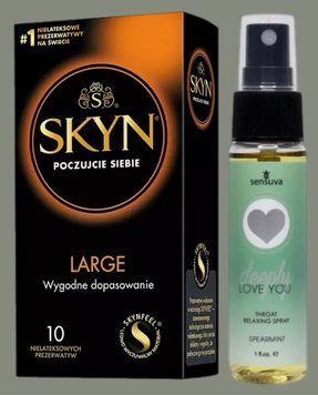 Комплект SKYN Large 10 шт + Спрей Sensuva Deeply Love You Spearmint (29 мл) SOS5570 фото