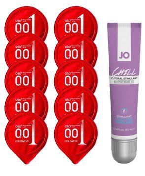 Комплект OLO 001 (червоні) 10 шт + JO CHILL COOLING, 10 мл SOS14242 фото