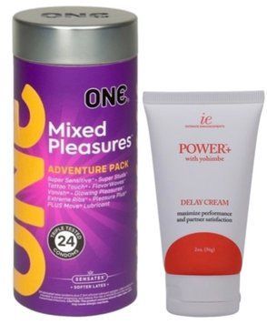 Набор из 24 шт ONE Mixed Pleasures + Пролонгатор Doc Johnson Power+ с Yohimbe Delay Cream For Men 56 г SOS9363 фото