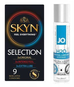 Набір : Skyn Selection 9 шт та Лубрикант System JO H2O ORIGINAL (30 мл) SOS79 фото