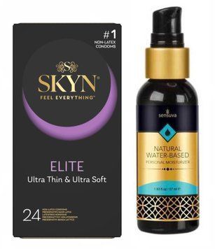 SKYN Elite 24 шт та Лубрикант Sensuva Natural Water-Based 57 мл SOS502 фото