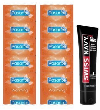 Комплект Pasante Warming 10 шт + Swiss Navy Max Size Gel (10 мл) SOS14393 фото