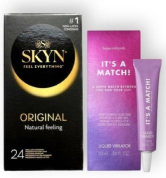 SKYN ORIGINAL 24 шт + Bijoux Indiscrets Clitherapy Liquid Vibrator &ndash; IT'S A MATCH SOS6888 фото