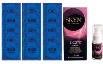 Комплект EXS Cooling 15 шт + SKYN Excite Orgasmic Gel for Her 15 мл SOS14543 фото