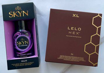Набор LELO HEX Respect XL 36 Pack, тонкий и суперпрочный, увеличенный размер + Лубрикант Skyn ​​All Night Long 80 мл на силиконовой основе SOS1213 фото