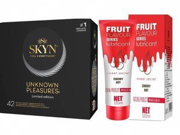 Набір : SKYN Pleasures (42 шт) та Лубрикант OLO зі смаком полуниці 120 мл  SOS62 фото