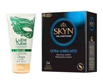 SKYN Extra Lube, 24 шт и Лубрикант ORGIE LUBE TUBE NATURE, 150 мл SOS970 фото