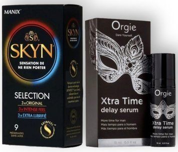 Набір з SKYN Selection (9 шт)  + Пролонгатор Orgie Xtra Time Delay Serum (15 мл) SOS8866 фото