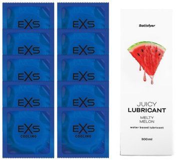 Набор: EXS Cooling 10 шт. + Лубрикант Satisfyer Melty Melon 300 мл SOS11130 фото