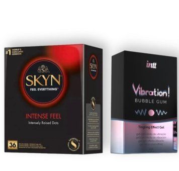 Skyn Intense feel 36 штук + Intt Vibration Bubble Gum (15 мл) SOS6788 фото