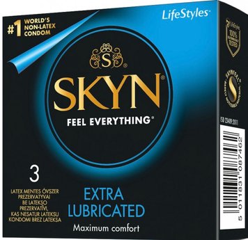 Безлатексні пачка 3 штуки Skyn Extra Lube SK2 фото