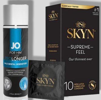SKyn ​​Supreme Feel 10 штук + Пролонгатор System JO Prolonger Spray with Benzocaine (60 мл) SOS5126 фото