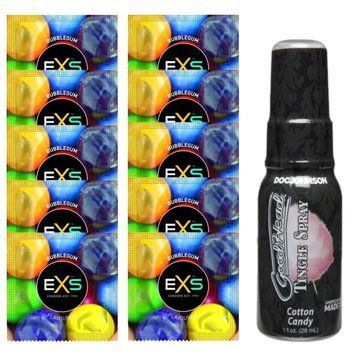 EXS BUBBLEGUM 10 шт + Doc Johnson GoodHead Tingle Spray &ndash; Cotton Candy (29 мл) SOS14017 фото