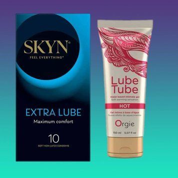 Комплект Skyn Extra Lube 10 шт + Лубрикант LUBE TUBE HOT, 150 мл ORGIE SOS4477 фото