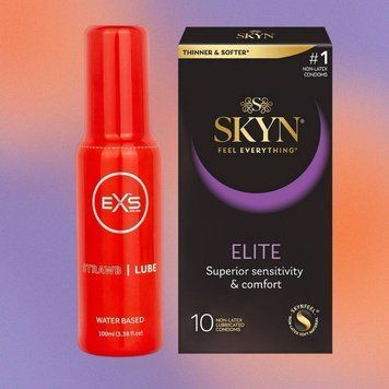 Набір Skyn Elite 10 шт + Лубрикант EXS Strawberry Lube Water Based 100 мл SOS4347 фото
