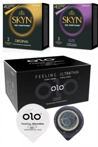 Набір : OLO Feeling Ultrathin - 10шт , SKYN Elite - 3 шт , SKYN Original - 3 шт SOS111 фото