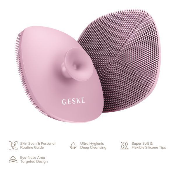 Щітка для обличчя GESKE Facial Brush 4в1 з тримачем pink HB0060 фото
