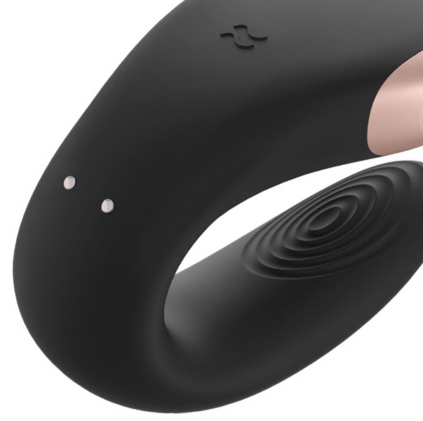 Вібратор для пар Satisfyer Double Love Connect App (чорний / метал) SO4930 фото