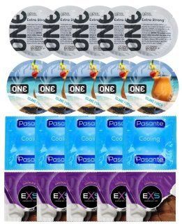 Набір 20 шт ONE Extra Strong + ONE Island Punch + Pasante Cooling + EXS Chocolate SOS7273 фото