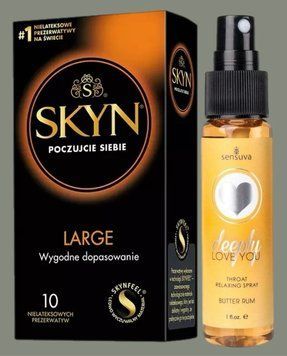Комплект SKYN Large 10 шт + Спрей Sensuva Deeply Love You Butter Rum (29 мл) SOS5571 фото