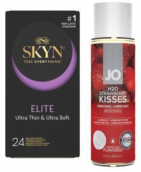 Набір SKYN Elite 24 шт та Лубрикант System JO H2O &mdash; STRAWBERRY KISS 60 ml SOS162 фото