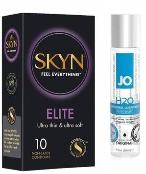 Набір : SKYN Elite 10 шт та Лубрикант System JO H2O ORIGINAL (30 мл) SOS80 фото