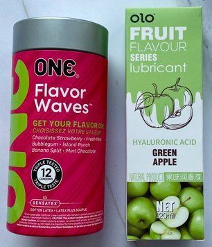 Комплект ONE Flavor Waves 12 шт + Гель-лубрикант яблоко 120 мл OLO SOS3668 фото