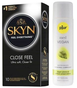 Комплект SKYN Close Feel 10 шт + Pjur MED Vegan Glide 100 мл SOS13176 фото