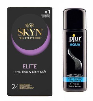 Набор: SKYN Elite 24 шт. + Лубрикант pjur Aqua 30 мл SOS11823 фото