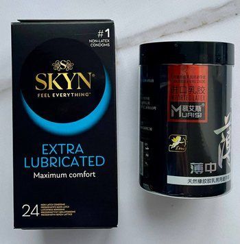 Набір SKYN Extra Lube 24 шт + Muaisi  0.02 мм Black 12 шт SOS2749 фото