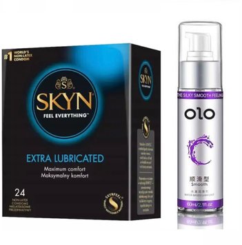 Skyn extra lube 24 штук + подарок OLO Smoth 80 ML классическая  SOS17 фото