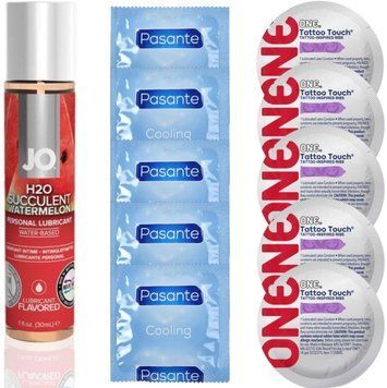 набор 10 шт Pasante + ONE + System JO H2O Watermelon (30 мл) SOS4647 фото