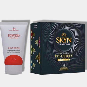 SKYN Pleasures, 42 шт-6 видів + Пролонгатор Doc Johnson Power Delay Cream 56 г SOS5715 фото