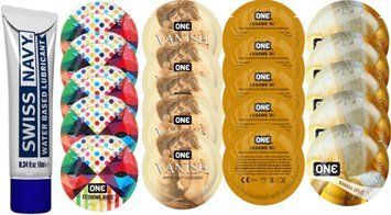 Набор из Swiss Navy Water-Based 10 мл + ONERibs + ONE Vanish + ONE Legend XL + ONEBanana SOS8513 фото