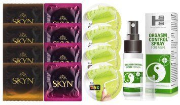 Комплект: Пролонгатор SHS Orgasm Control Spray 15 мл + 8 шт. SKYN + 4 шт. ONE Color SOS10892 фото
