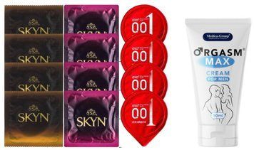 Комплект: Пролонгатор Medica-Group Orgasm Max 50 мл + 8 шт SKYN + 4 шт OLO возбуждающий 001 SOS10991 фото