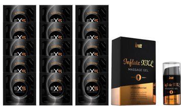 Комплект EXS Black Latex 15 шт + Intt Inflate XXL Gel (15 мл) SOS14635 фото