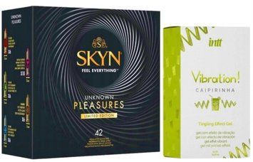Набір з SKYN Pleasures (42 шт) + Рідкий вібратор Intt Vibration Caipirinha (15 мл)  SOS10024 фото