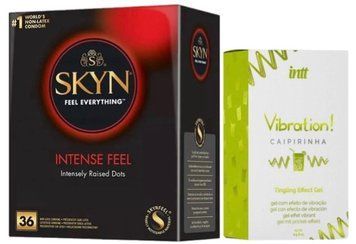 Набір з SKYN Intense Feel (36 шт)  +  Рідкий вібратор Intt Vibration Caipirinha (15 мл)  SOS9824 фото