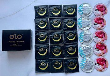 Комплект 15 шт Skyn ​​Original - 10 шт One Super Sensitive, Flavor Waves - OLO Feeling Ultrathin 001 (10 штук) SOS2555 фото