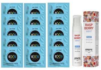 Комплект EXS Air Thin 15 шт + EXSENS Kissable Raspberry Mint SOS14815 фото