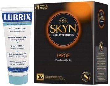 Набор из Лубриканта на водной основе Lubrix (200 мл) + SKYN Large, 36 шт SOS8810 фото
