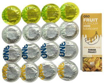 Набір ONE 16 шт + Лубрикант SWEET SECRET з ароматом банана 120ml OLO SOS1264 фото